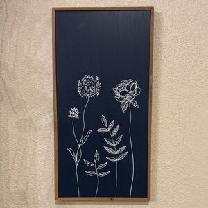 Hobby Lobby Navy and White Floral Wall Art